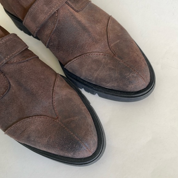 Eric Michael Brown Leather Strap Oxford lug sole shoes size 37 EU - Picture 3 of 10